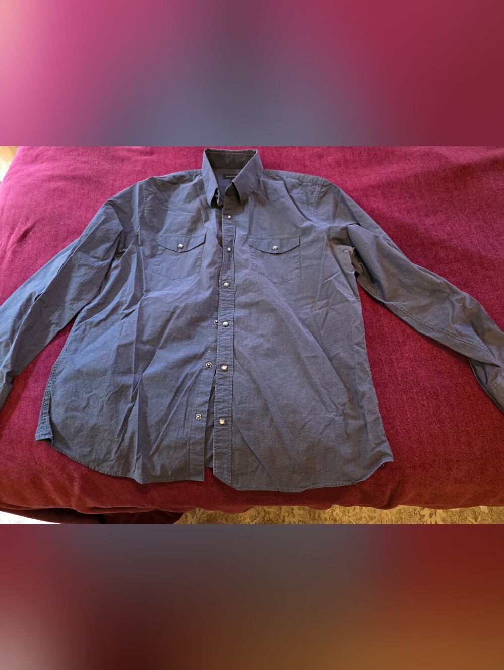 Banana Republic Navy Button-Front Shirt Xl
